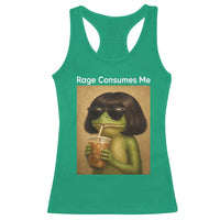 Funny Frog Bob Haircut Rage Consumes Me Racerback Tank Top Renaissance Painting Meme