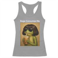 Funny Frog Bob Haircut Rage Consumes Me Racerback Tank Top Renaissance Painting Meme