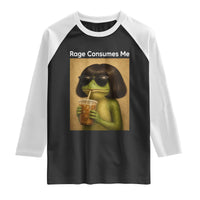 Funny Frog Bob Haircut Rage Consumes Me Raglan Shirt Renaissance Painting Meme