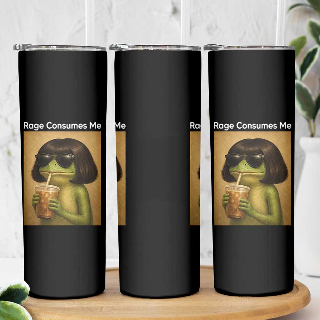 Funny Frog Bob Haircut Rage Consumes Me Skinny Tumbler Renaissance Painting Meme