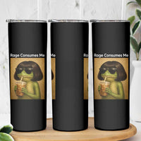 Funny Frog Bob Haircut Rage Consumes Me Skinny Tumbler Renaissance Painting Meme