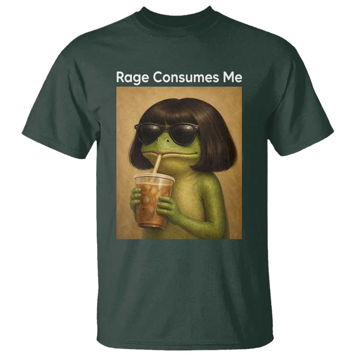 Funny Frog Bob Haircut Rage Consumes Me T Shirt Renaissance Painting Meme
