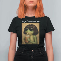 Funny Frog Bob Haircut Rage Consumes Me T Shirt For Women Renaissance Painting Meme