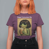 Funny Frog Bob Haircut Rage Consumes Me T Shirt For Women Renaissance Painting Meme