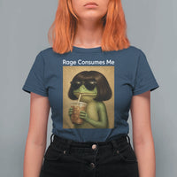 Funny Frog Bob Haircut Rage Consumes Me T Shirt For Women Renaissance Painting Meme