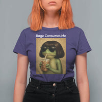 Funny Frog Bob Haircut Rage Consumes Me T Shirt For Women Renaissance Painting Meme