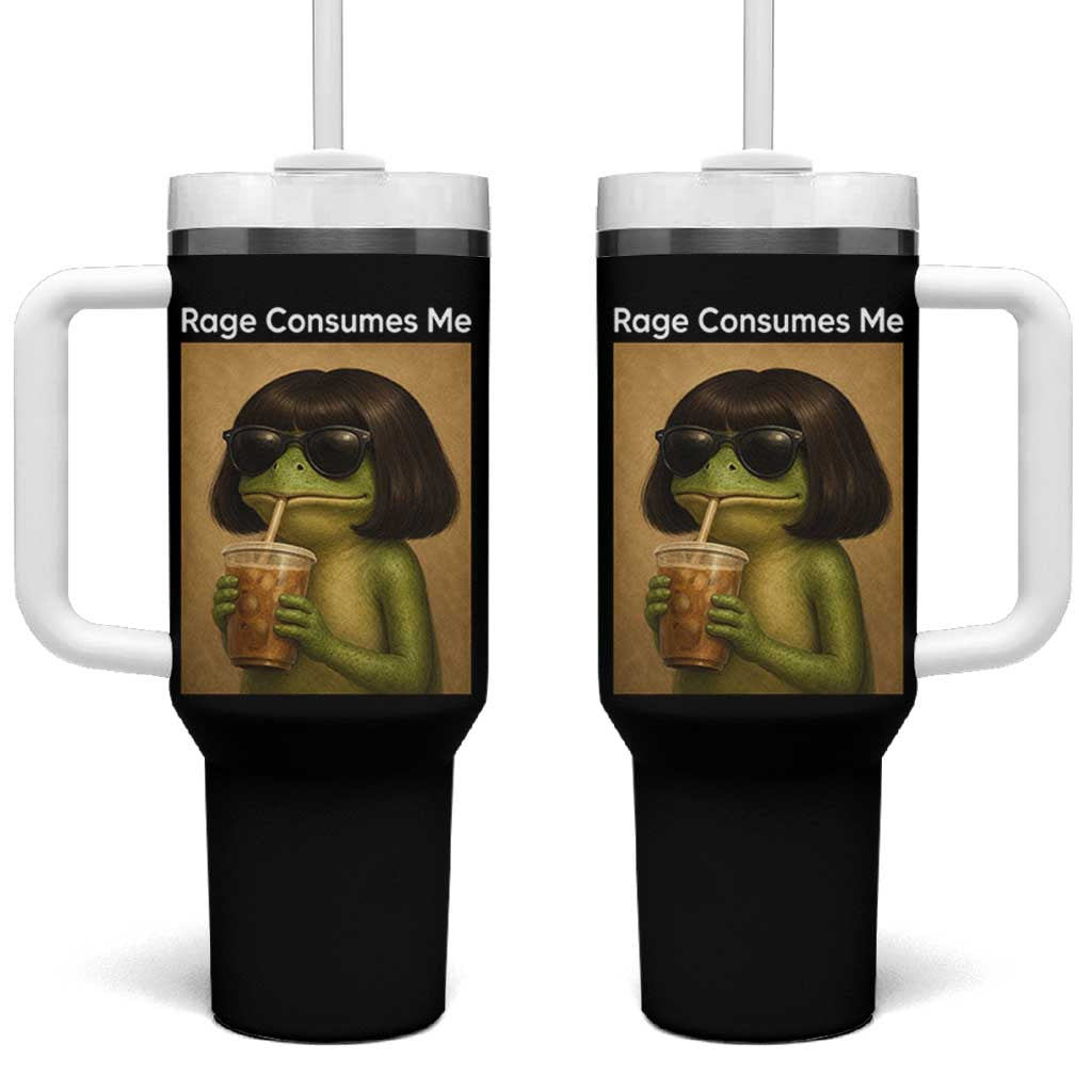 Funny Frog Bob Haircut Rage Consumes Me Tumbler With Handle Renaissance Painting Meme
