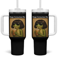 Funny Frog Bob Haircut Rage Consumes Me Tumbler With Handle Renaissance Painting Meme