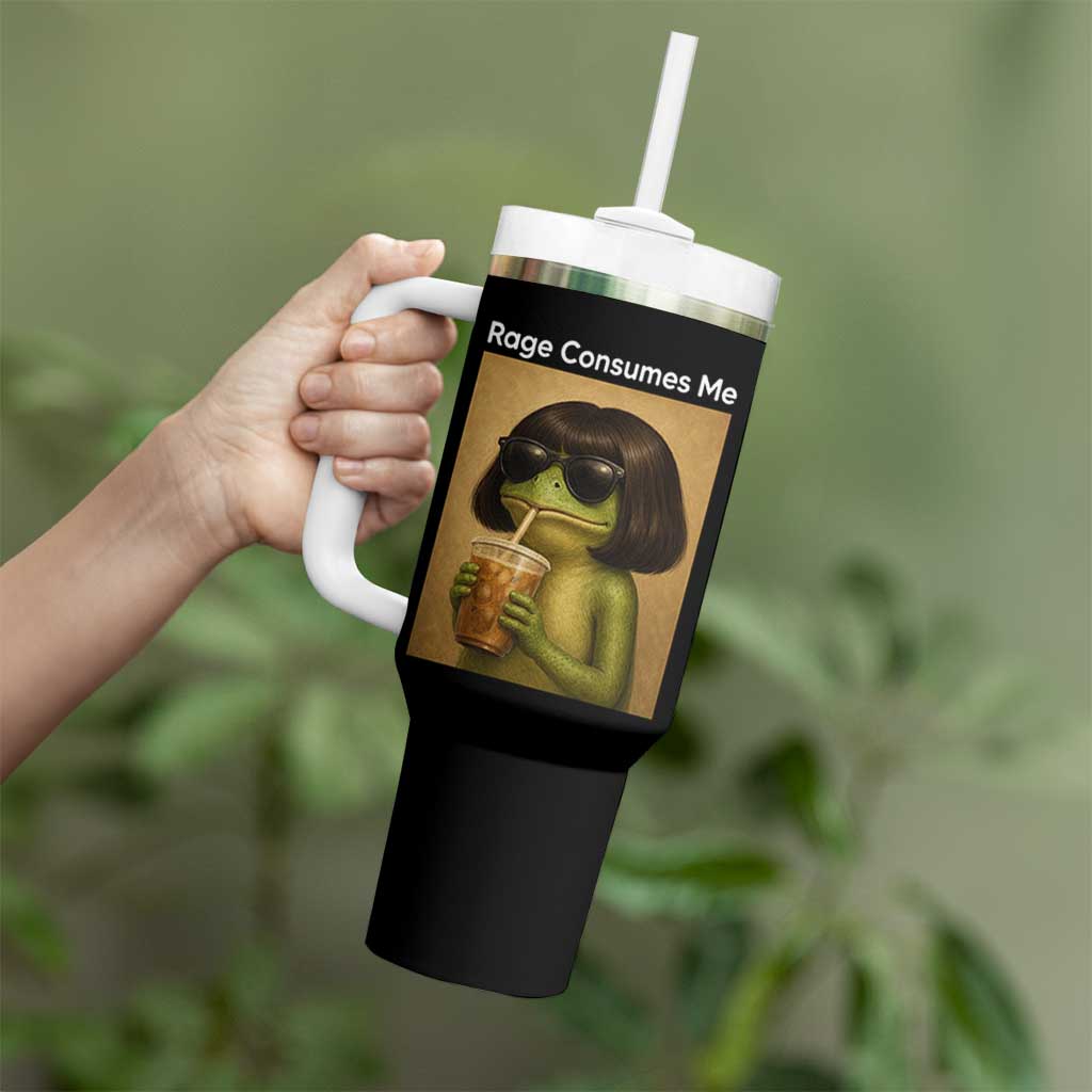 Funny Frog Bob Haircut Rage Consumes Me Tumbler With Handle Renaissance Painting Meme