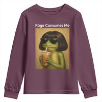 Funny Frog Bob Haircut Rage Consumes Me Youth Sweatshirt Renaissance Painting Meme
