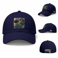 Unbothered Frog Smoking Cigarette Meme Baseball Cap Cinematic Shark Attack Calmness Graphic Dark Humor
