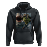 Unbothered Frog Smoking Cigarette Meme Hoodie Cinematic Shark Attack Calmness Graphic Dark Humor