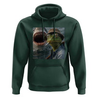 Unbothered Frog Smoking Cigarette Meme Hoodie Cinematic Shark Attack Calmness Graphic Dark Humor