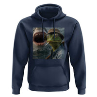 Unbothered Frog Smoking Cigarette Meme Hoodie Cinematic Shark Attack Calmness Graphic Dark Humor