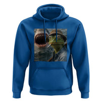 Unbothered Frog Smoking Cigarette Meme Hoodie Cinematic Shark Attack Calmness Graphic Dark Humor