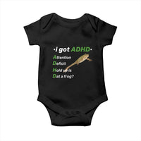 I Got ADHD Attention Deficit Hold Up Is Dat A Frog Baby Onesie Neurodiversity Humor Weirdcore