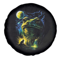 Cosmic Frog Howling At Moon Parody Graphic Spare Tire Cover Vintage 90s Retro Fantasy Meme