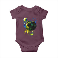 Cosmic Frog Howling At Moon Parody Graphic Baby Onesie Vintage 90s Retro Fantasy Meme
