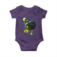 Cosmic Frog Howling At Moon Parody Graphic Baby Onesie Vintage 90s Retro Fantasy Meme