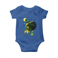 Cosmic Frog Howling At Moon Parody Graphic Baby Onesie Vintage 90s Retro Fantasy Meme
