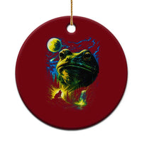 Cosmic Frog Howling At Moon Parody Graphic Ceramic Ornament Vintage 90s Retro Fantasy Meme