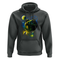 Cosmic Frog Howling At Moon Parody Graphic Hoodie Vintage 90s Retro Fantasy Meme