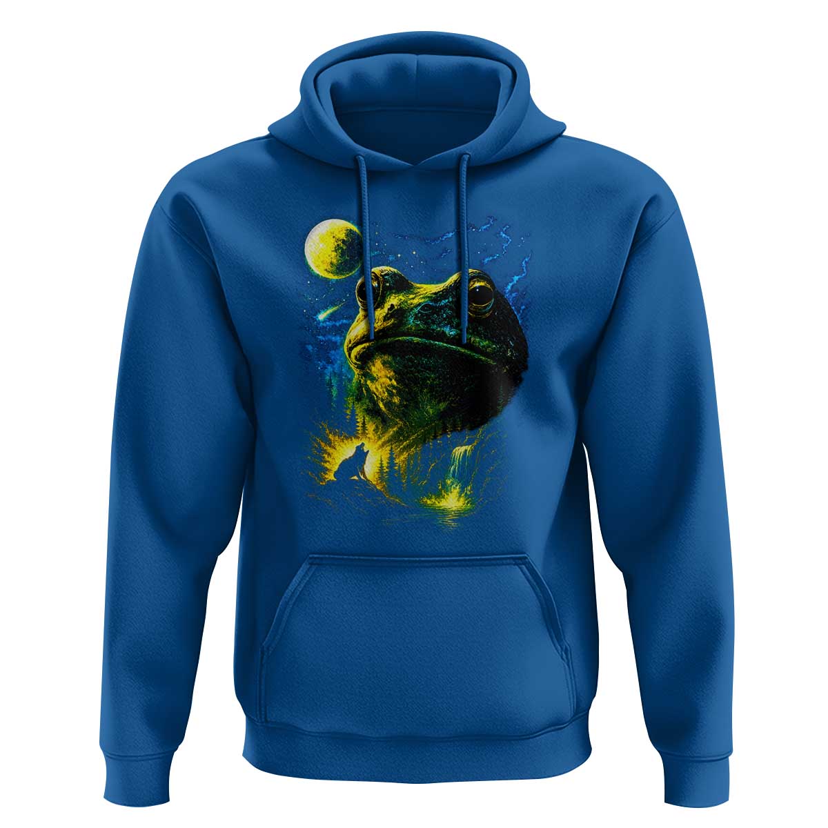 Cosmic Frog Howling At Moon Parody Graphic Hoodie Vintage 90s Retro Fantasy Meme