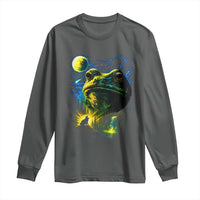 Cosmic Frog Howling At Moon Parody Graphic Long Sleeve Shirt Vintage 90s Retro Fantasy Meme