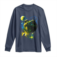 Cosmic Frog Howling At Moon Parody Graphic Long Sleeve Shirt Vintage 90s Retro Fantasy Meme