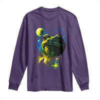 Cosmic Frog Howling At Moon Parody Graphic Long Sleeve Shirt Vintage 90s Retro Fantasy Meme