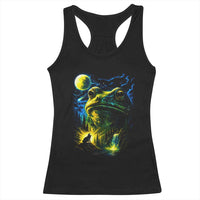 Cosmic Frog Howling At Moon Parody Graphic Racerback Tank Top Vintage 90s Retro Fantasy Meme