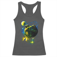 Cosmic Frog Howling At Moon Parody Graphic Racerback Tank Top Vintage 90s Retro Fantasy Meme