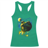 Cosmic Frog Howling At Moon Parody Graphic Racerback Tank Top Vintage 90s Retro Fantasy Meme