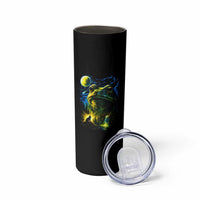 Cosmic Frog Howling At Moon Parody Graphic Skinny Tumbler Vintage 90s Retro Fantasy Meme