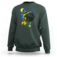 Cosmic Frog Howling At Moon Parody Graphic Sweatshirt Vintage 90s Retro Fantasy Meme