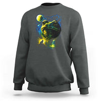 Cosmic Frog Howling At Moon Parody Graphic Sweatshirt Vintage 90s Retro Fantasy Meme