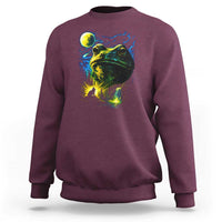 Cosmic Frog Howling At Moon Parody Graphic Sweatshirt Vintage 90s Retro Fantasy Meme