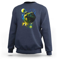 Cosmic Frog Howling At Moon Parody Graphic Sweatshirt Vintage 90s Retro Fantasy Meme