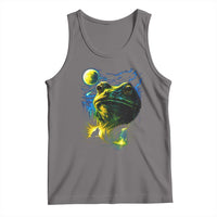Cosmic Frog Howling At Moon Parody Graphic Tank Top Vintage 90s Retro Fantasy Meme
