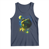 Cosmic Frog Howling At Moon Parody Graphic Tank Top Vintage 90s Retro Fantasy Meme
