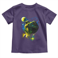 Cosmic Frog Howling At Moon Parody Graphic Toddler T Shirt Vintage 90s Retro Fantasy Meme