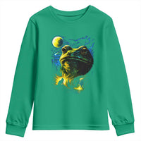 Cosmic Frog Howling At Moon Parody Graphic Youth Sweatshirt Vintage 90s Retro Fantasy Meme