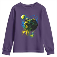 Cosmic Frog Howling At Moon Parody Graphic Youth Sweatshirt Vintage 90s Retro Fantasy Meme