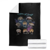 Types Of Frogs Funny Rain Frog Meme Chart Throw Blanket Angry Grumpy Eepy Chonk Potato Round Judgy Ferocious