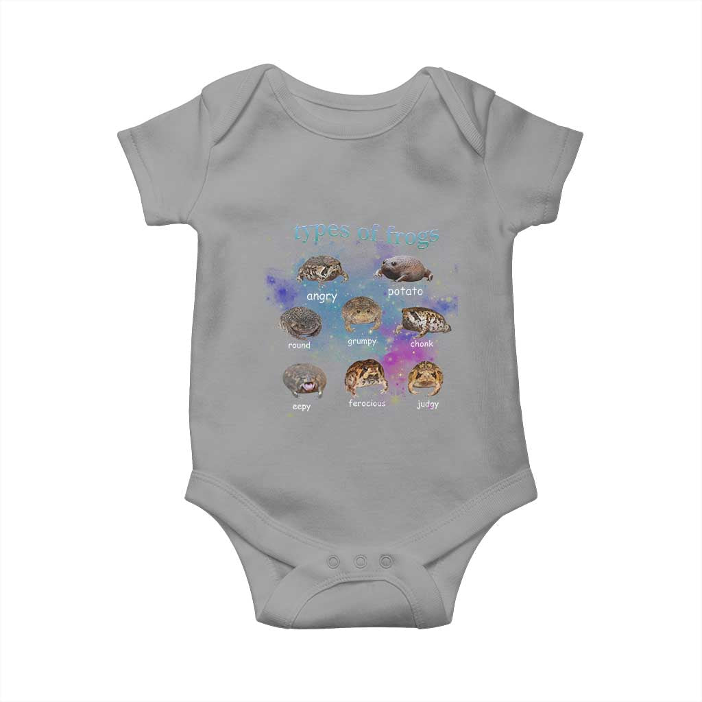 Types Of Frogs Funny Rain Frog Meme Chart Baby Onesie Angry Grumpy Eepy Chonk Potato Round Judgy Ferocious