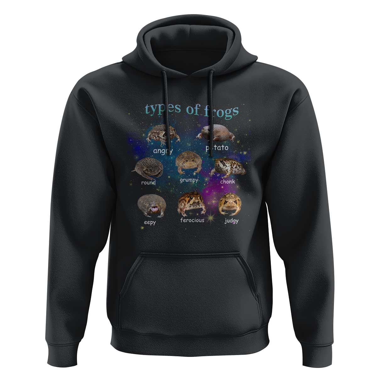 Types Of Frogs Funny Rain Frog Meme Chart Hoodie Angry Grumpy Eepy Chonk Potato Round Judgy Ferocious