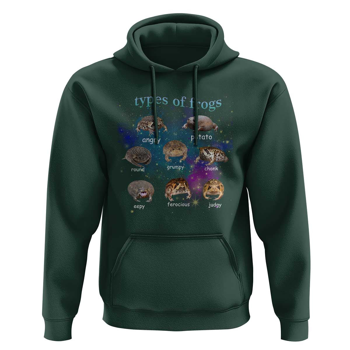 Types Of Frogs Funny Rain Frog Meme Chart Hoodie Angry Grumpy Eepy Chonk Potato Round Judgy Ferocious
