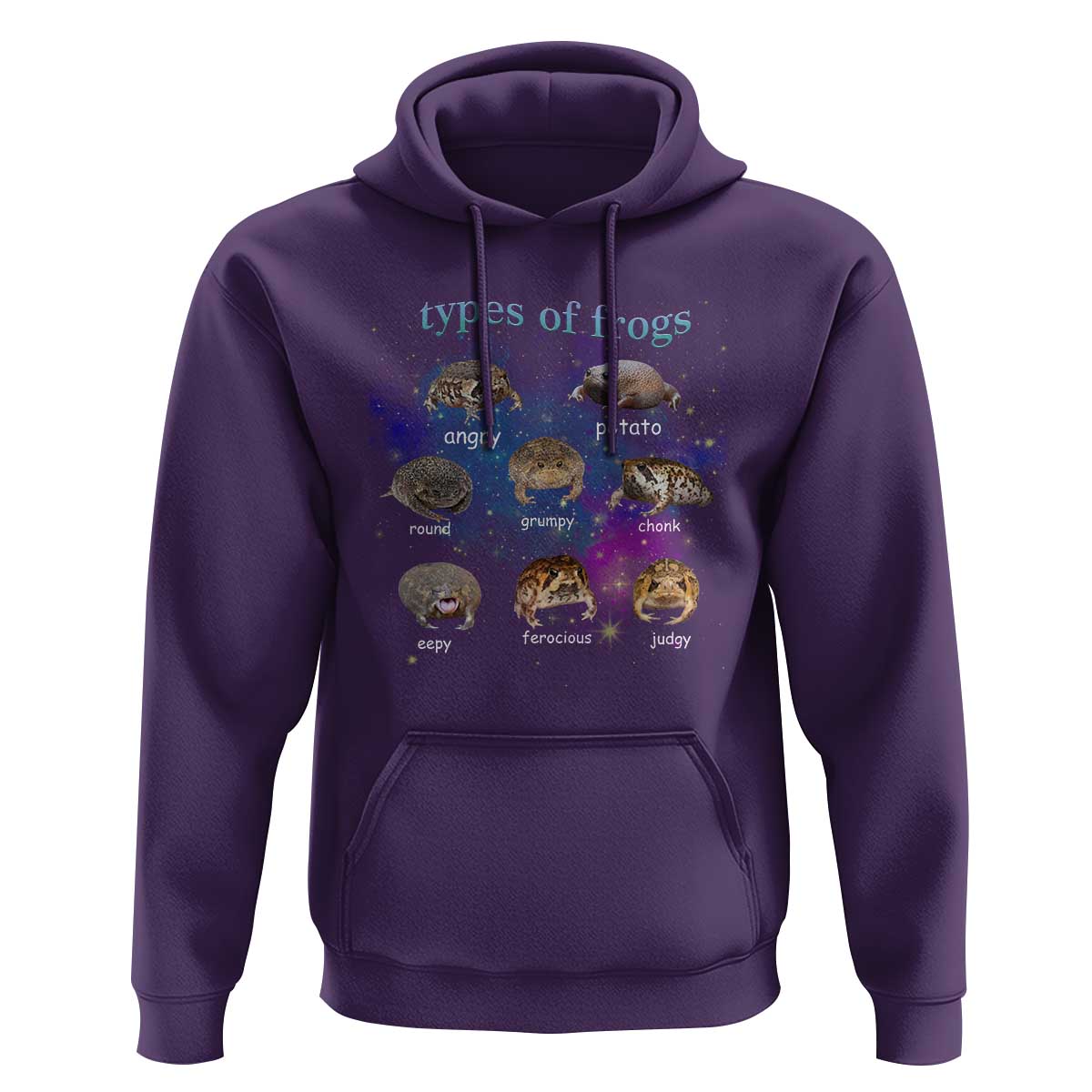 Types Of Frogs Funny Rain Frog Meme Chart Hoodie Angry Grumpy Eepy Chonk Potato Round Judgy Ferocious