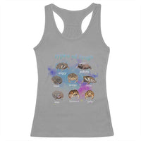 Types Of Frogs Funny Rain Frog Meme Chart Racerback Tank Top Angry Grumpy Eepy Chonk Potato Round Judgy Ferocious