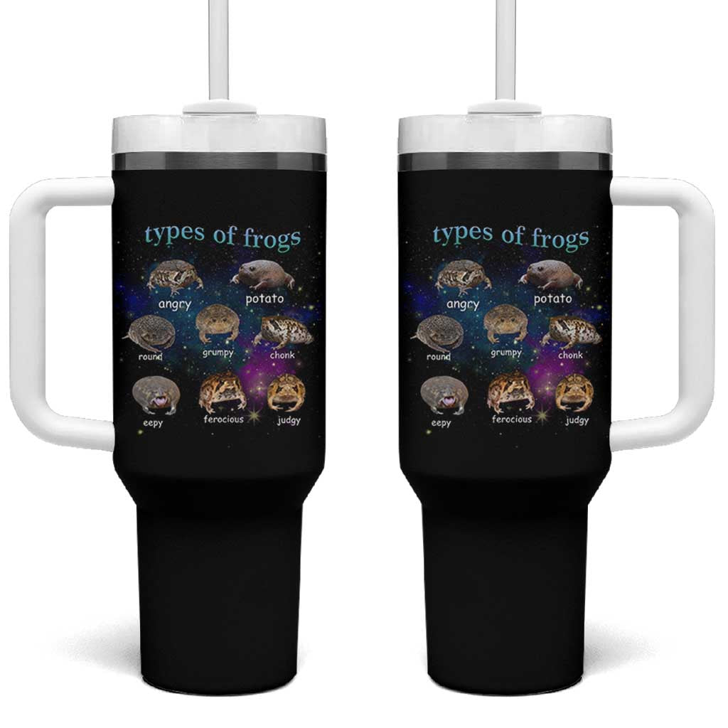 Types Of Frogs Funny Rain Frog Meme Chart Tumbler With Handle Angry Grumpy Eepy Chonk Potato Round Judgy Ferocious